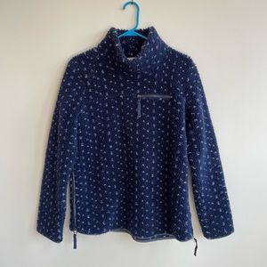 L.L.Bean signature womens fleece pullover. Birdseye print. Size small.